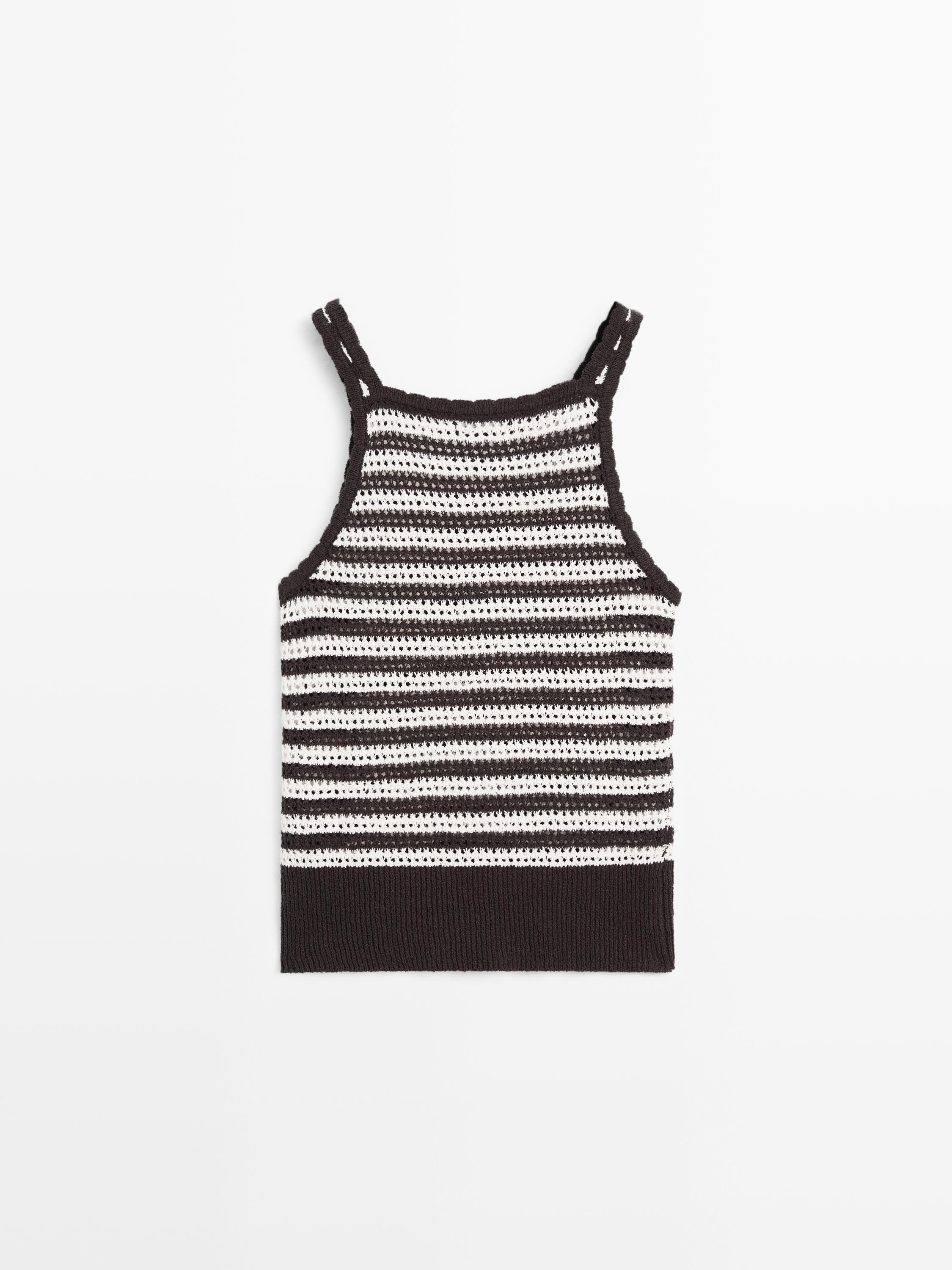 Crochet top with striped detail